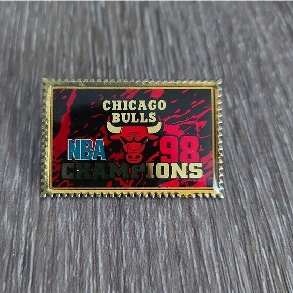 Chicago Bulls 1998 NBA Championship Stamp Pin - Picture 1 of 6